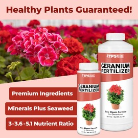 Geranium Fertilizer, Complete Grow and Flowering Liquid Geranium Plant Food, 32 oz (1 Quart)