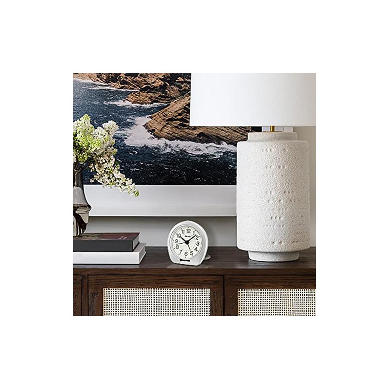 Seiko Sakai Travel Bedroom Alarm Clock, Metallic Silver