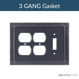 Switch Hits Clear Plastic Peel-and-Stick Wall Plate Gasket | 3 Gang Gasket | 7.5" W x 5.25" H x 1/8" | Professional Grade Spacing Gasket for Light Switch Plates and Outlet Covers