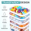 Qiyaz 15 Pcs Clear Hard Shell Zipper Case Plastic Bins