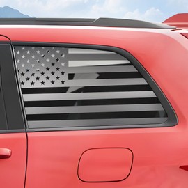 Rear Window Flag Decal Fits Jeep Grand Cherokee 2011-2015 2016 2017 2018 2019 2020 2021 Exterior Accessories, Precut Back Side Window Vinyl American Glass USA Sticker (Matte Black)