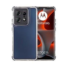 Funda Uso Rudo Rainbow 360 Tacto Matte con 3 Piezas de TPU y Policarbonato Color Metálico para Motorola Moto Edge 50 Pro (Azul Marino)