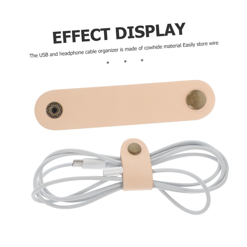 LABRIMP 5Pcs Practical Cord Straps for Charging Cords Faux Leather