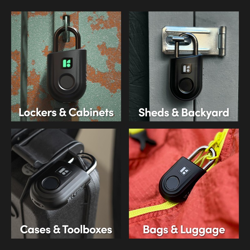 igloohome Padlock Lite Red Keyless Fingerprint Padlock with Mobile App
