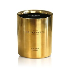 Pecksniffs Golden Ochre Scented Candle - Luxurious Honey & Amber Aroma, 180g/6.34 oz - Perfect for Relaxation & Elegant Atmospheres
