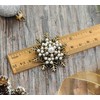 Gyn&Joy Antique Gold Tone Faux Pearl Winter Holiday Snowflake Brooch