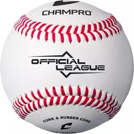 CHAMPRO CBB-40 Leather Cover Baseballs and Sackpack – 12 Balls and One Bag