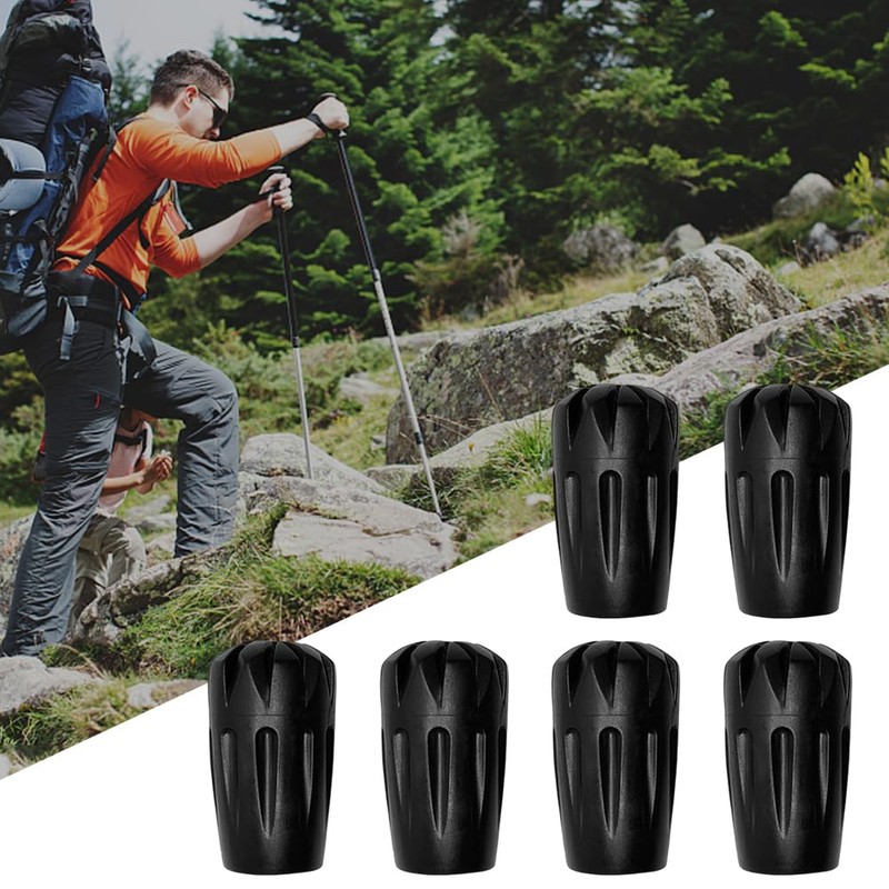 6-Pack Heavy-Duty Rubber Tips and Ferrules for Trekking Poles -