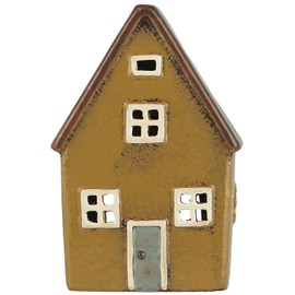 IB Laursen House f/tea light Nyhavn brown roof o/chimney - W: 7 H: 14.5 L: 9.5