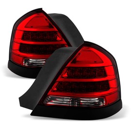ACANII - For 1998-2011 Ford Crown Victoria LED Tail Lights Lamps Black Trims 98-11 Left+Right