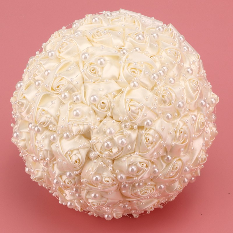 Delicate Bridal Buequet Crystal Artificial Pearl Holding Flowers Wedding Decor
