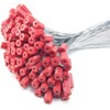 Duebass 16'' Red Pull-Tite Steel Security Cable Wire Seals 100