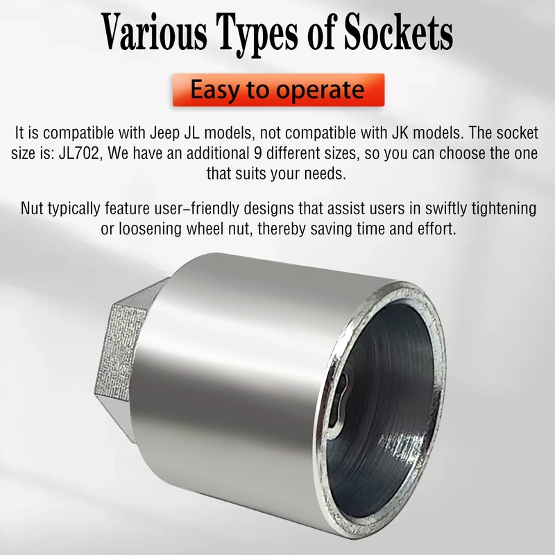 JEUCLEL JL 702 for 27mm Nuts, Jeep Wheel Lock Nut
