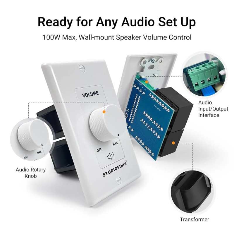 STUDIOFINIX Home Audio Smart Stereo Controller Switch 100W in Wall