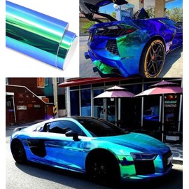 ASENDIWAY Holographic Rainbow Chrome Car Adhesive Vinyl Wrap Gloss Decal Sticker Film Sheet Air Bubble Free DIY Vinyl