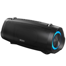 DOSS Extreme Boom Pro D100 Bluetooth Speaker with 140W Peak, 70W Bold Sound, Extra Bass, 24H Playtime, Beat-Sync Lights, Built-in Power Bank, IPX6 Waterproof, Portable Strap for Outdoor, Camping-Black
