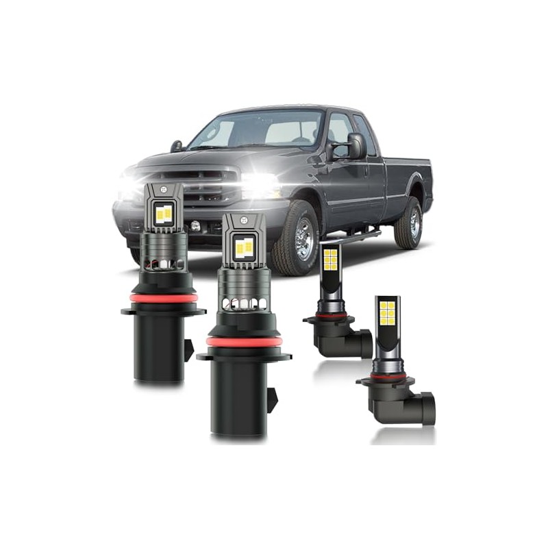 HUOKEDS Fits for 1999-2004 Ford F250 Fog Lights Bulbs Combo,
