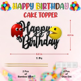 Seyal® Pacman Ghost - Decoración para tarta de feliz cumpleaños