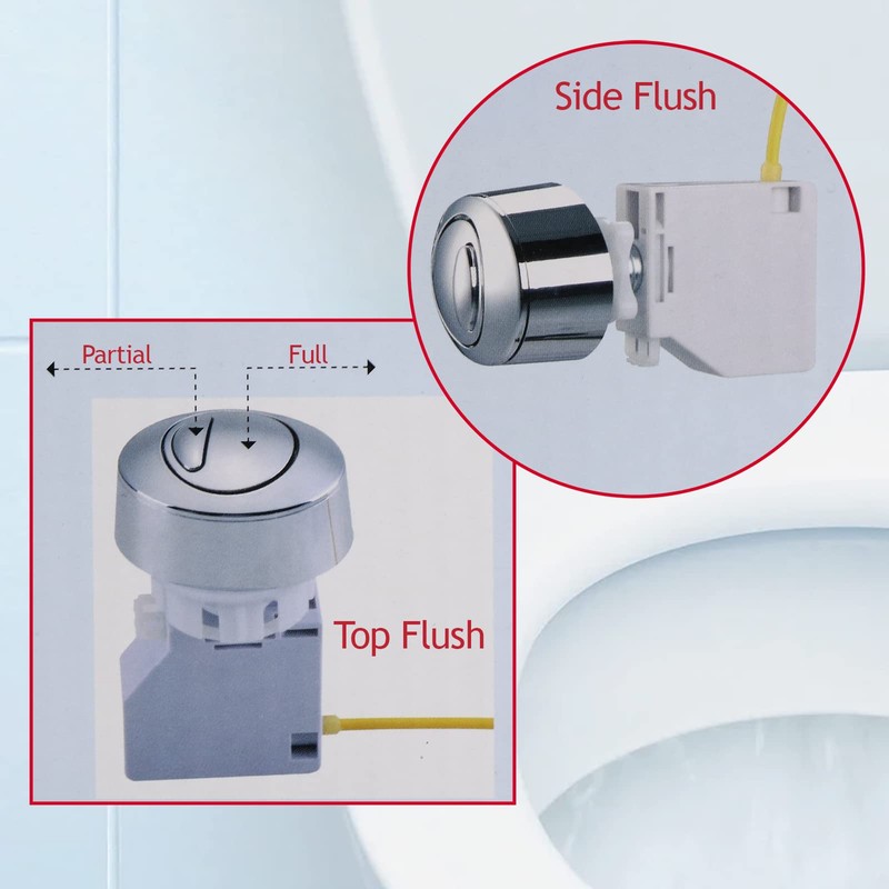 SPARES2GO Adjustable Dual Flush Toilet Valve Concealed Cistern with Push