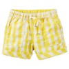 Carters Baby Girls Pull-On Gingham Poplin Shorts Yellow 12M