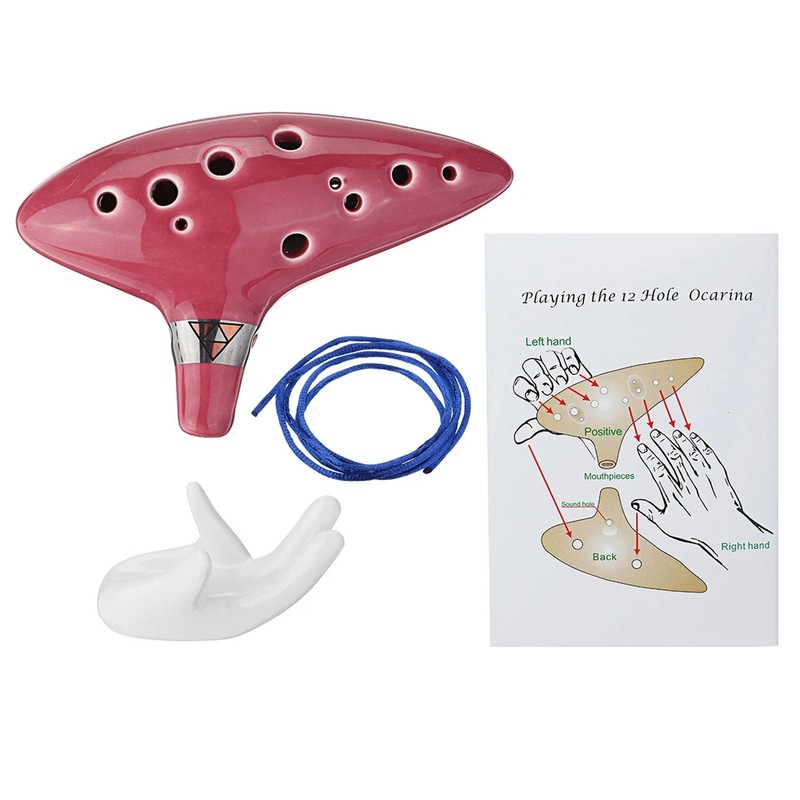 12 Holes Alto C Ocarina Ceramic Vessel Flute Wind Musical