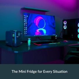 ARCTIC Fridge – 4L Mini Fridge for Beverages & Cosmetics, with Cooling & Heating Function, 12 V DC & 120 V AC, Ideal for Car, Office, Camping & Travel – Blue