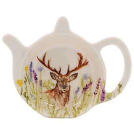 LESSER & PAVEY Melamine Teabag Tidy Rest Drip Tray Plate Highland Stag Animal Nature Print