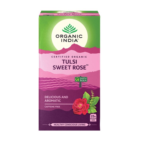 Organic India Tulsi Sweet Rose Tea - 25 infusion bags