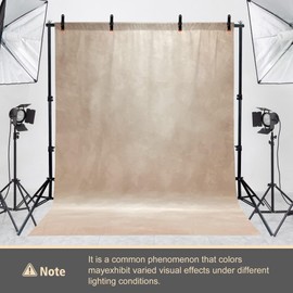 Haboke 2-in-1 Abstract Photography Backdrop Stand Kit - 6.5x6.5 ft Portable Dual Rod Stand with 6x8 ft Polyester Fabric Backdrop for Portraits and Photo Props - Roller Pocket Design（6x8ft,Beige）
