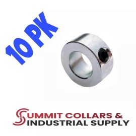 SUMMIT COLLARS 1-3/4" SHAFT (10 PCS) SOLID STEEL ZINC PLATED SET SCREW COLLAR STOP