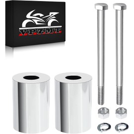 VPZMT 2'' Rise Handlebar Risers Extension 1-1/4'' Handlebars Spacers for Harley Touring/Road King/Street Glide/Road Glide/Electra Glide/Softail and Dyna Models (Chrome)