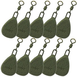 DNA Leisure 10 x Flat Pear Carp Coarse Fishing Angling Weights 1.5oz 2oz 2.5oz 3oz & 3.5oz NGT (1.5oz)