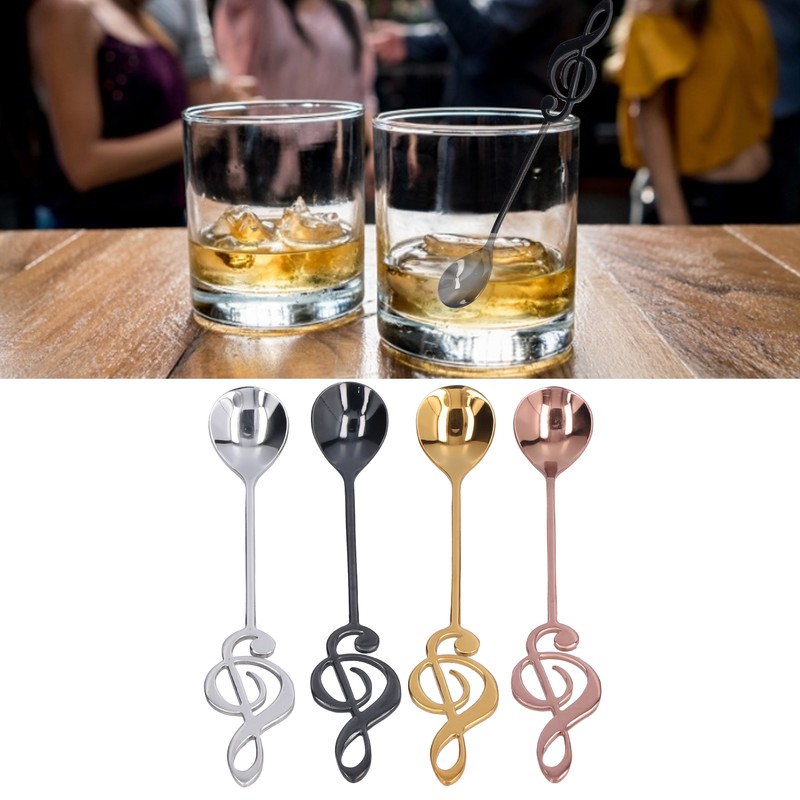 304 Stainless Steel Spoon Innovative Musical Notes Stirring Spoon for
