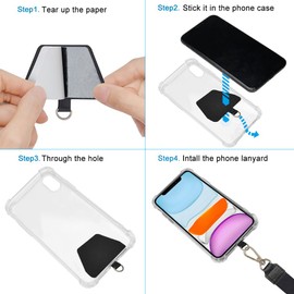 SHANSHUI Phone Tether Tab, 4x Durable Patches for Phone Lanyard Compatible for All Most Smartphones full Coverage Cases