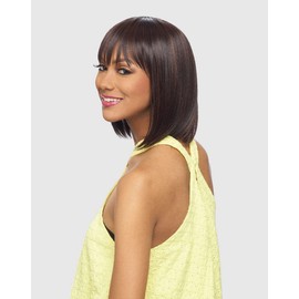 VANESSA Slim Lite Fashion Wigs Medium Short Length Straight Style with Bang Heat Wave Synthetic Hair Wig - SLB TWO (OMT4/GBLOND)