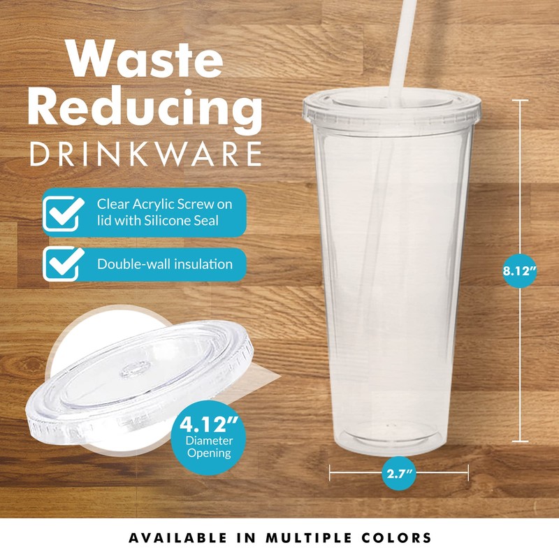 Simple Green Solutions - Acrylic Double Wall Reusable Cups with