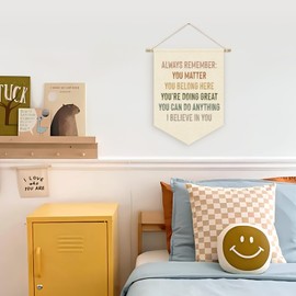 ETVISO Positive Affirmations Wall Decor, Inspirational Boho Classroom Decor, Always Remember You Matter Wall Hanging Pennant Flag Banner Decor Gifts for Nursery Bedroom Playroom