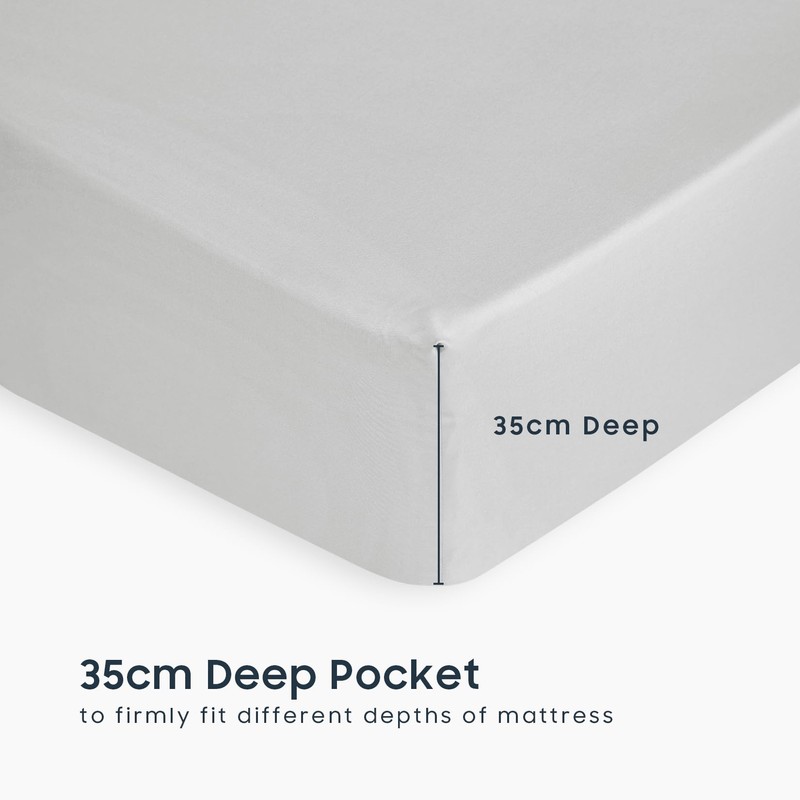 Wake In Cloud - Queen Fitted Sheet Set, 1000TC Ultra