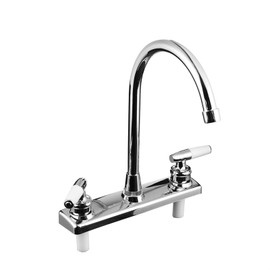 Double Handle Double Basin Kitchen Faucet Tap Silver Single Hole Water Tap Cold and Hot Mixer Tap faucets