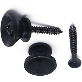 N / A 2 Pcs Guitar Strap Buttons Metal Guitar Strap Locks End Pins with Mounting Screws for Folk Acoustic Electric Guitar or Bass Ukulele Bell Style, Black