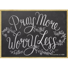 Pray More Worry Less Religious Chalk Art Kitchen Fridge Magnet 2.5 x 3.5 NEW A40
