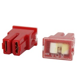 HOOWDAMY Car PAL Tridge Fuse 50A 32V Female Terminal Yellow Pack of 2 Car Fuse (50A)