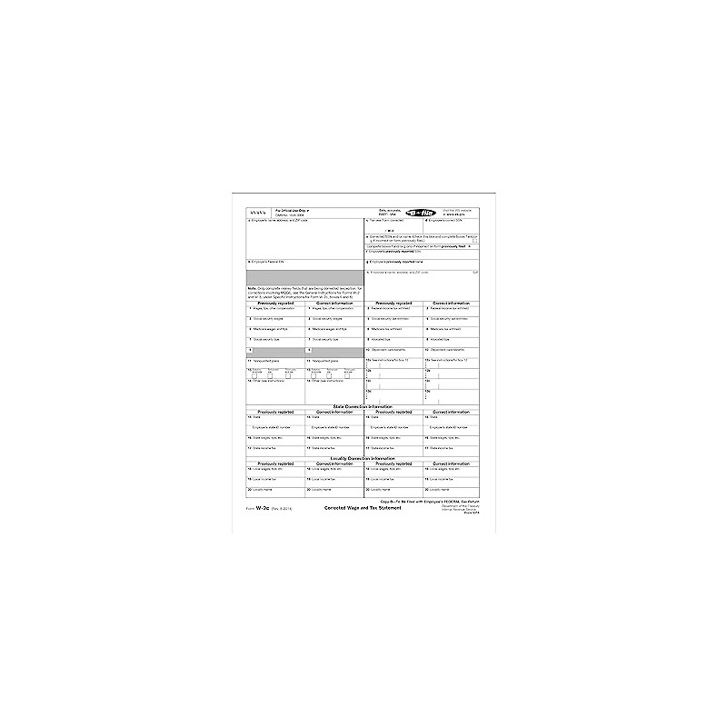 ComplyRight 2023 W-2C Employee Copy B Tax Form, 50/Pack (531450)