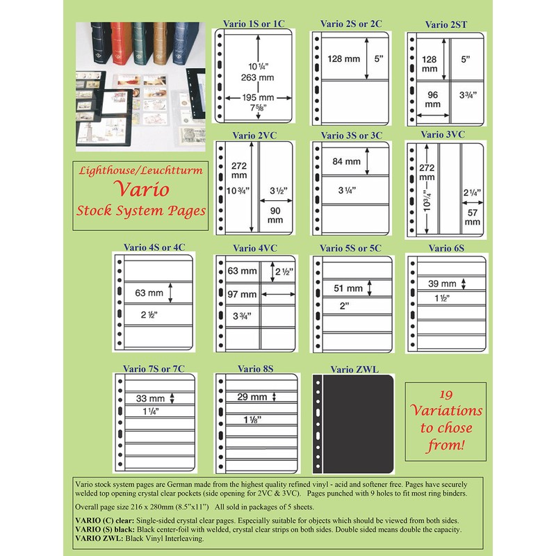 Lighthouse Vario Stamp Collecting Stock Sheets/pages - 8S