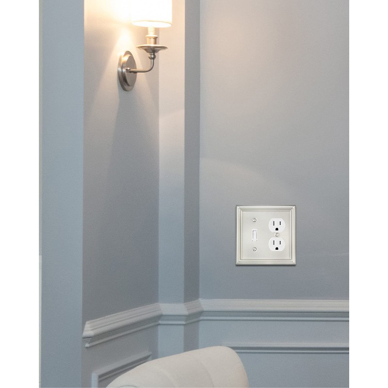 ZILLSEA 2-Pack Combination Toggle/Duplex Wall Plate, Wall Outlet Covers for