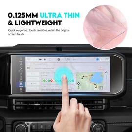 INTGET 12.3 Inch Screen Protector for 2024 Jeep Wrangler/2024 Jeep Gladiator Accessories Tempered Glass Screen Protective Film Navigation Touch Screen Protector for 2024 Jeep Wrangler JL Accessories