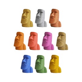 Minamisanriku Moai Family Lucky Mini Moai Statue, Funny Miscellaneous Goods, Present, Goods, Figurine, Amulet, Interior, Small Accessories, Palm Size, Sand (Set of 10)