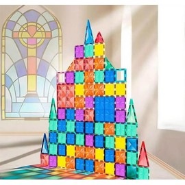 Generic 100 Piece Set 100pcs Magnet Building Tiles Clear Magnetic 3D Blocks Construction Playboards, Creativity Beyond Imagination, Inspirational, Recreational, Educational Conventional