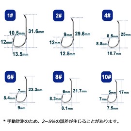 Bait Holder Fishing Hooks, Set of 50, Includes Can, Nemuri Barb, Long Axis, High Carbon Steel, Lure Fishing, For Salt, Freshwater