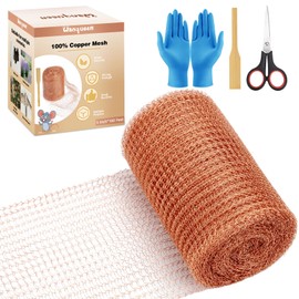 Copper Mesh Roll for Mice Rat, Sturdy 5’’ * 100Ft Copper Wool Mouse Trap Hole Filler for Bat Snail Bird Control with Packing Tool